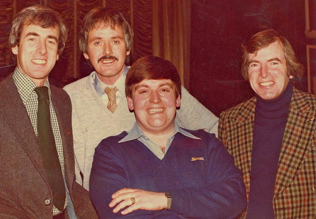 John Leyland (the author) with Con, Dec and John in 1980